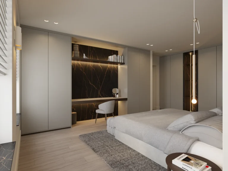 De slaapkamer in Bruinisse, uitgelicht volgens het lichtplan.