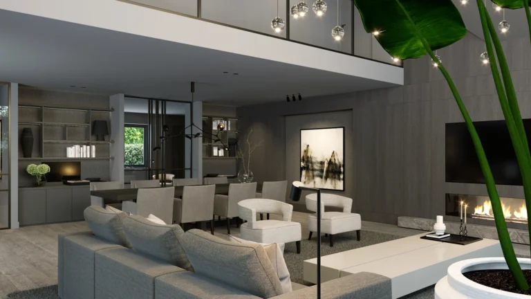 Decoratieve verlichting die het interieur in Drenthe luxueus maakt.